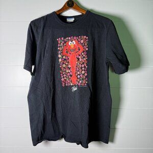 Vintage Champion XL Elmo Floral Meadow Graphic Print Shirt Sesame Workshop F-10